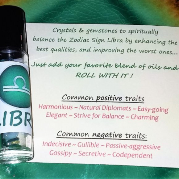 ♎ LIBRA Zodiac Gift Set ♎ Roller Bottle + Pocket Crystals + Loose Incense Blend - Picture 5 of 6